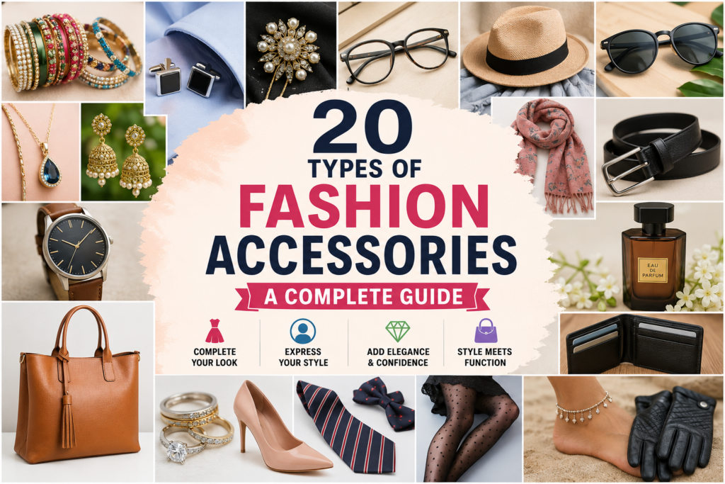 Different types of fashion accessories